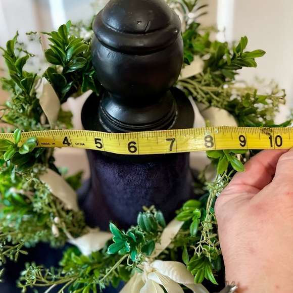 Bridal Halo 10 In W Matching Boutonnière Silk Greenery Pearls Cream Ribbon - Picture 7 of 7